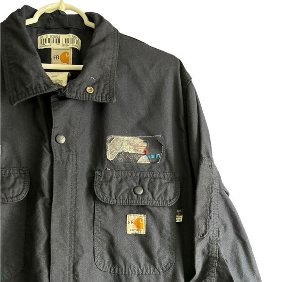 Carhartt Men's Flame Resistant Unlined Coverall Dark Blue Size Medium EUC 1 0449 - Picture 8 of 14